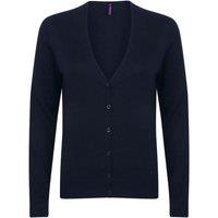 Henbury Women's V-Neck Button Up Cardigan in Navy | Size: XL