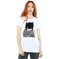 DC Comics Women's Batman Always Be Yourself Cotton Boyfriend T-Shirt in White | Size: Small