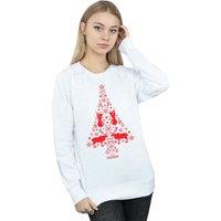 Disney Women's Frozen Christmas Tree Sweatshirt in White | Size: Medium