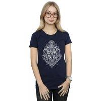 Harry Potter Women's Hogwarts Draco Dormiens Crest Cotton T-Shirt in Navy | Size: Small