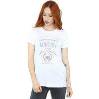 Looney Tunes Women's Marvin The Martian Wheres The Kaboom Cotton Boyfriend T-Shirt in White | Size: Large