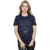 Looney Tunes Women's Marvin The Martian Wheres The Kaboom Cotton Boyfriend T-Shirt in Navy | Size: Small