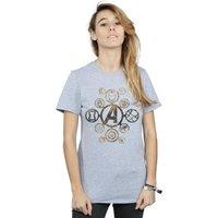 Marvel Women's Avengers Infinity War Icons Cotton Boyfriend T-Shirt in Grey | Size: Small