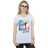 Marvel Women's Deadpool Hey You Cotton T-Shirt in Grey | Size: Large