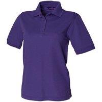 Henbury Women's 65 35 Polo Shirt in Purple | Size: XL