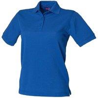 Henbury Women's 65 35 Polo Shirt in Royal | Size: XL