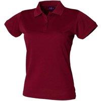 Henbury Women's Coolplus Fitted Polo Shirt in Burgundy | Size: Large