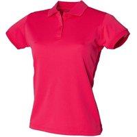 Henbury Women's Coolplus Fitted Polo Shirt in Bright Pink | Size: Large