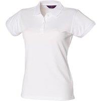 Henbury Women's Coolplus Fitted Polo Shirt in White | Size: XS