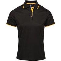 Premier Women's Contrast Coolchecker Polo Shirt in Jet Black | Size: XS
