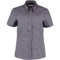 Kustom Kit Women's Corporate Oxford Short Sleeve Shirt in Charcoal | Size: 12