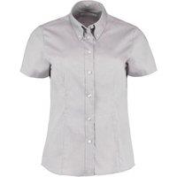 Kustom Kit Women's Corporate Oxford Short Sleeve Shirt in Silver | Size: 12