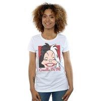 Disney Women's Cruella De Vil Cropped Head Cotton T-Shirt in White | Size: 2XL