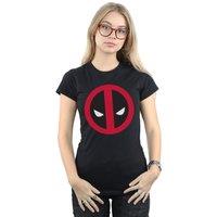 Marvel Women's Deadpool Large Clean Logo Cotton T-Shirt in Black | Size: Medium