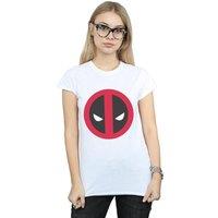 Marvel Women's Deadpool Large Clean Logo Cotton T-Shirt in White | Size: Small