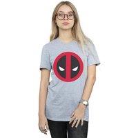 Marvel Women's Deadpool Large Clean Logo Cotton Boyfriend T-Shirt in Grey | Size: Medium
