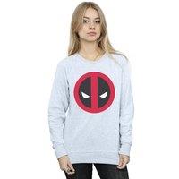 Marvel Women's Deadpool Large Clean Logo Sweatshirt in Grey | Size: Medium