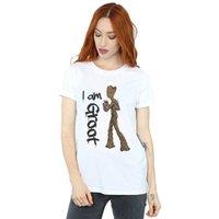 Marvel Women's Avengers Infinity War Graffiti Groot Cotton Boyfriend T-Shirt in White | Size: Small