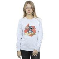 Disney Women's Lilo & Stitch Ohana Pineapple Sweatshirt in Grey | Size: Large