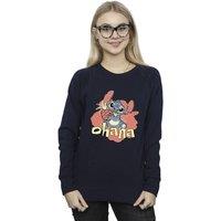 Disney Women's Lilo & Stitch Ohana Pineapple Sweatshirt in Navy | Size: 2XL