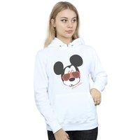 Disney Women's Mickey Mouse Sunglasses Hoodie in White | Size: Small