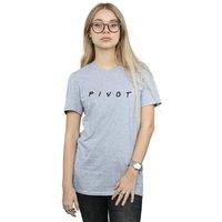 Friends Women's Pivot Logo Cotton Boyfriend T-Shirt in Grey | Size: Small