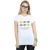 Friends Women's Coloured Umbrellas Cotton T-Shirt in White | Size: Large