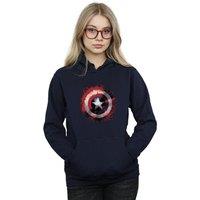 Marvel Women's Avengers Captain America Art Shield Hoodie in Navy | Size: Small