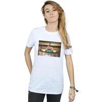Friends Women's Central Perk Photo Cotton Boyfriend T-Shirt in White | Size: 3XL