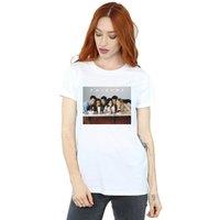 Friends Women's Group Photo Milkshakes Cotton Boyfriend T-Shirt in White | Size: 3XL