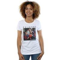 Friends Women's Group Photo Couch Cotton T-Shirt in White | Size: 2XL