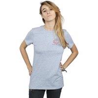 Friends Women's Coffee Cup Breast Print Cotton Boyfriend T-Shirt in Grey | Size: XL
