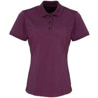 Premier Women's Coolchecker Short Sleeve Pique Polo T-Shirt in Aubergine | Size: Medium