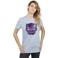 Marvel Women's Avengers Infinity War Black Panther Geometric Cotton Boyfriend T-Shirt in Grey | Size: Large