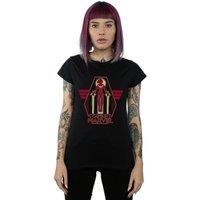 Marvel Women's Captain Flying Warrior Cotton T-Shirt in Black | Size: 2XL