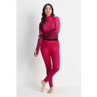 TOG24 Women's 'Snowdon' Fairisle Thermal Base Layer Leggings in Cerise | Size: 12