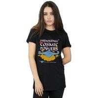 Disney Women's Aladdin Genie Phenomenal Cosmic Powers Cotton Boyfriend T-Shirt in Black | Size: Medium