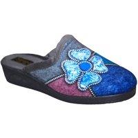 Sleepers Women's Kimberly Flower Trim Mule Slippers in Dark Grey | Size: 7