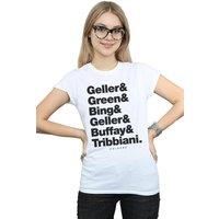 Friends Women's Surnames Text Cotton T-Shirt in White | Size: Small