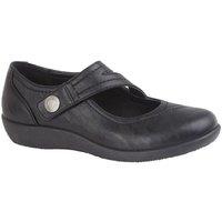 Boulevard Women's X Wide EE Fit Touch Fastening Bar Shoe in Black | Size: 5