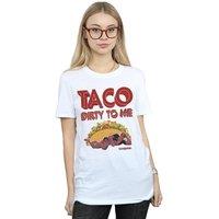 Marvel Women's Deadpool Taco Dirty To Me Cotton Boyfriend T-Shirt in White | Size: 4XL