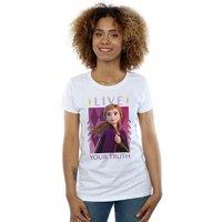 Disney Women's Frozen 2 Anna Live Your Truth Cotton T-Shirt in White | Size: Small