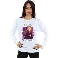 Disney Women's Frozen 2 Anna Live Your Truth Sweatshirt in White | Size: 2XL
