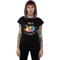 Disney Women's Princess Time To Sparkle Cotton T-Shirt in Black | Size: Small