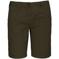 Kariban Women's Washed Effect Bermuda Shorts in Dark Green | Size: 8