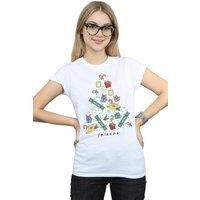 Friends Women's Christmas Tree Cotton T-Shirt in White | Size: Large