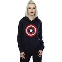 Marvel Women's Avengers Captain America Scratched Shield Hoodie in Navy | Size: Large