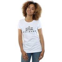 Friends Women's Rather Be Watching Cotton T-Shirt in White | Size: XL