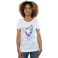 Disney Women's Bambi Mood Cotton T-Shirt in White | Size: 2XL