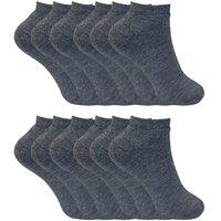 Sock Snob Women's Cushioned Low Cut Ankle Thermal Trainer Socks in Grey | Size: 4-8